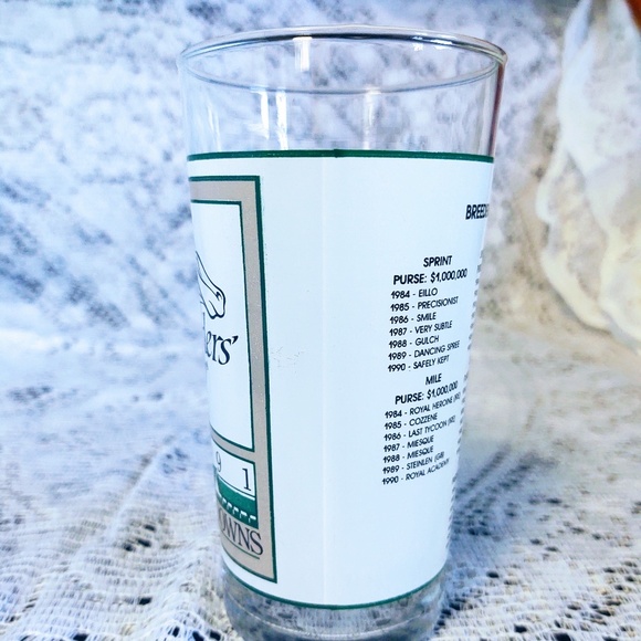 COLLECTIBLE BREEDERS CUP 1991 CHURCHILL DOWNS OFFICIAL COLLECTIBLE GLASS 5 1/4" - Picture 4 of 10